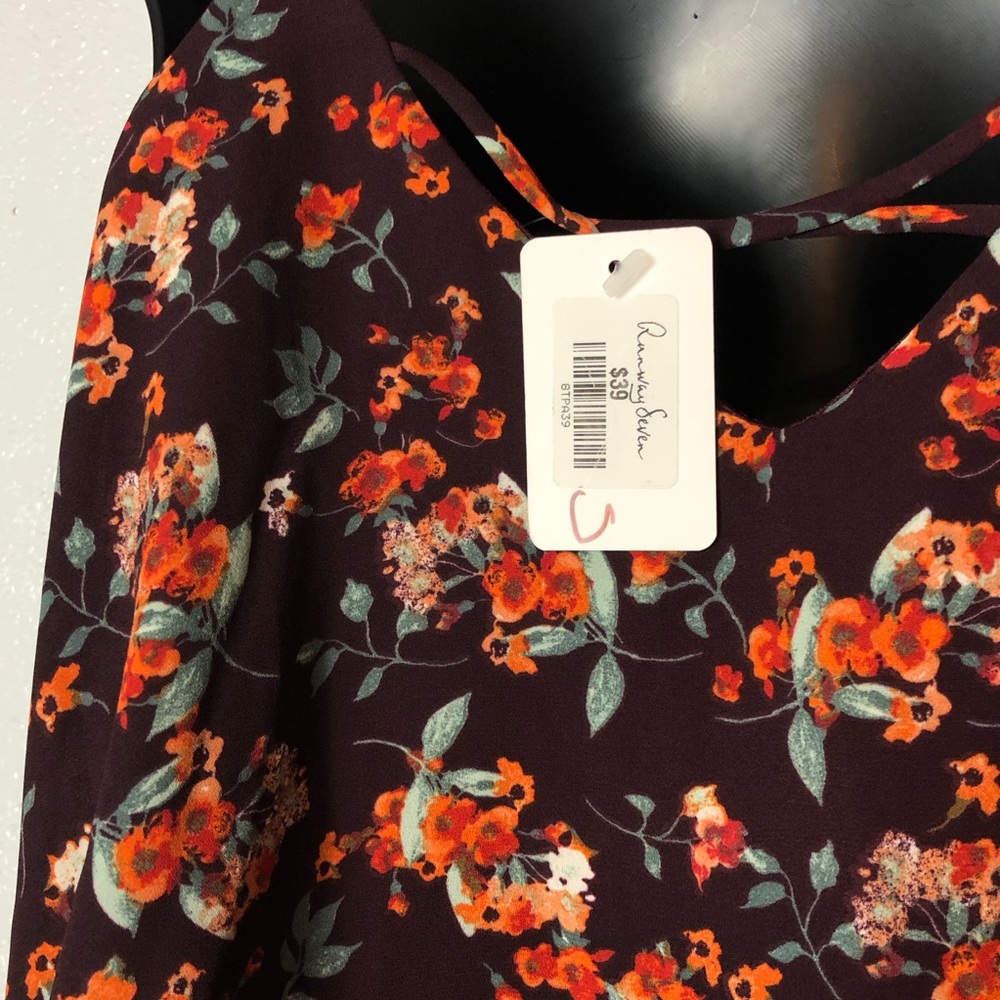 PEACH LOVE California Runway Seven floral shirt S - Picture 6 of 14